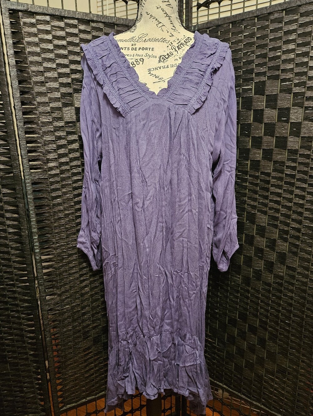 Umgee Ruffle V-Neck Midi Dress